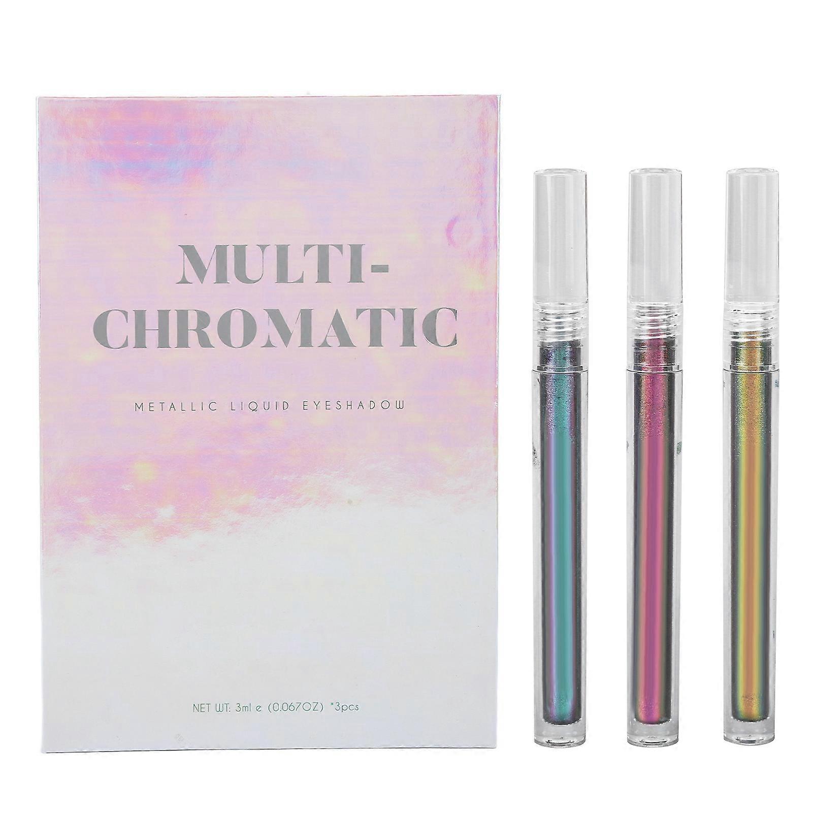3 Pcs Eyeshadow Quick Drying Water Based Dazzling Glitter Color Changing Liquid Eye Shadow Gift Box Set 3ml