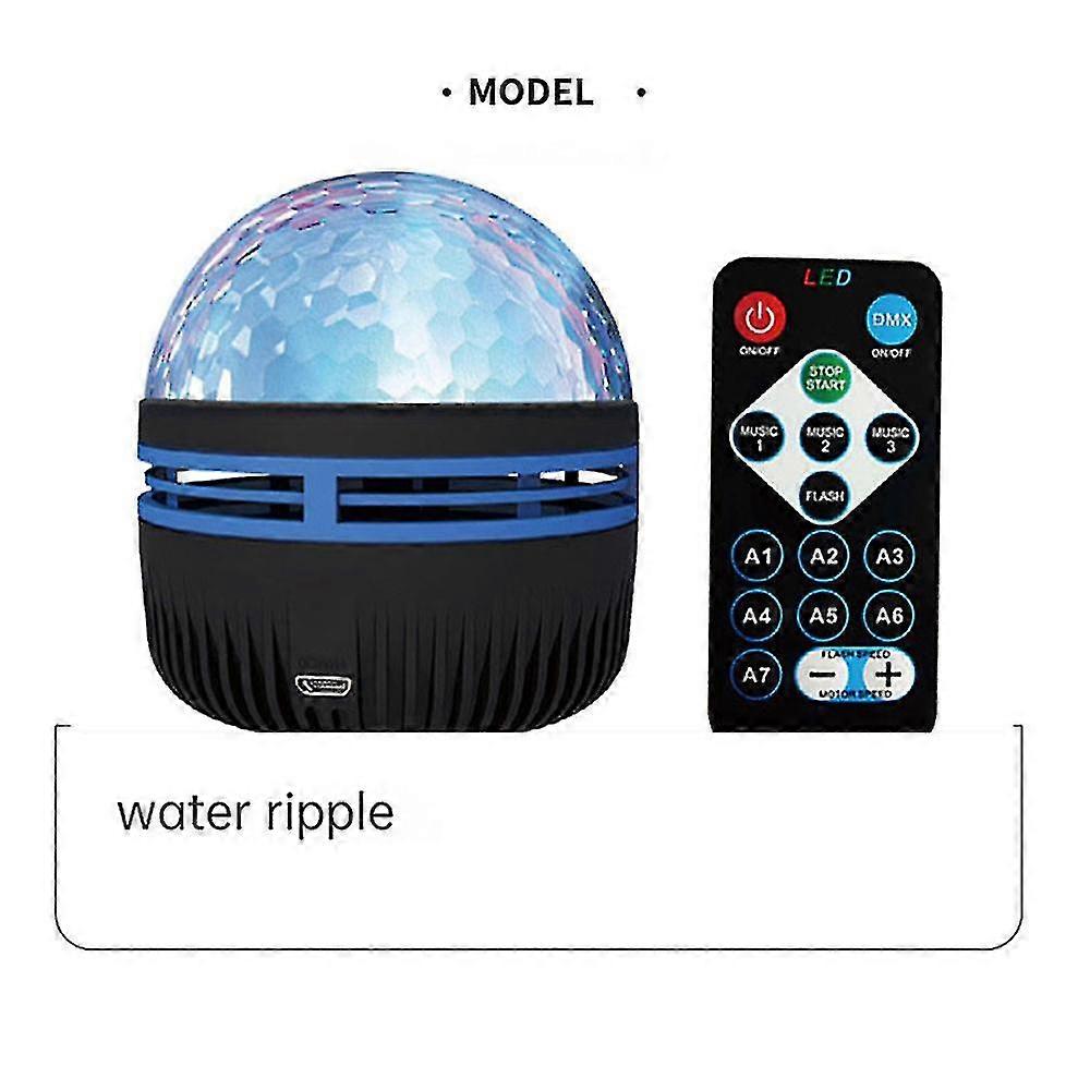 2pcs LED Water Pattern Starry Sky Light Remote Control Aurora Projection USB Plug-in