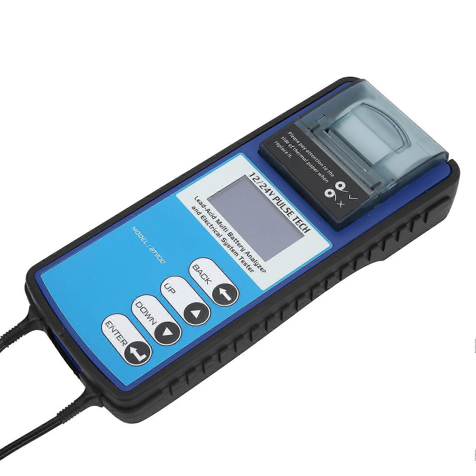 Car Battery Tester BT900 with LCD Display and Printer for 12V/24V Charging System Analysis