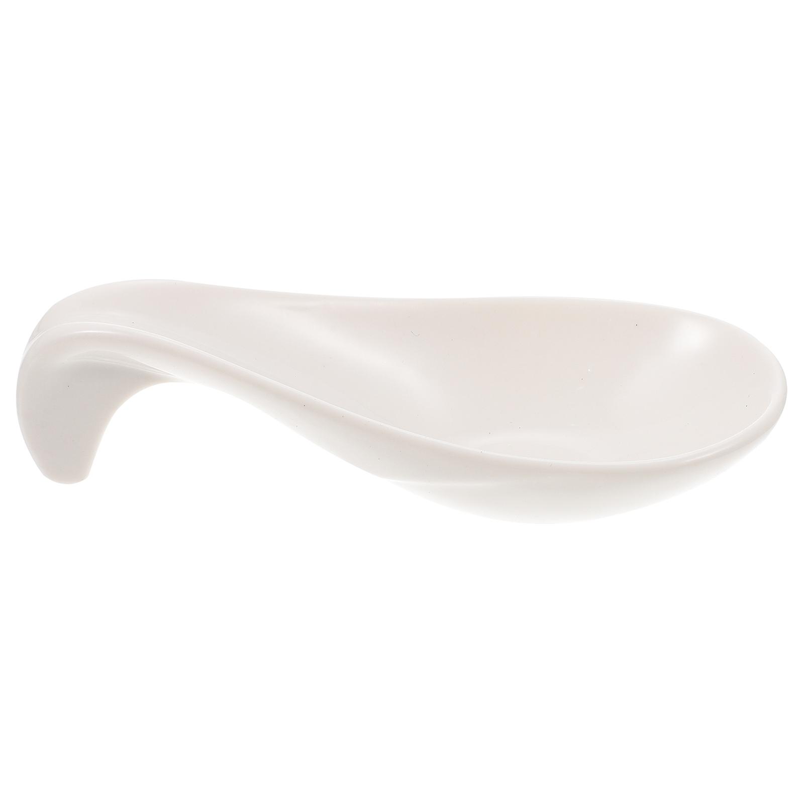 Creative Ceramic Caviar Spoon with Smooth Edges, Stain Resistant Goose Liver Spoon for Black Truffle Serving, Easy to Clean for Home Culinary Use