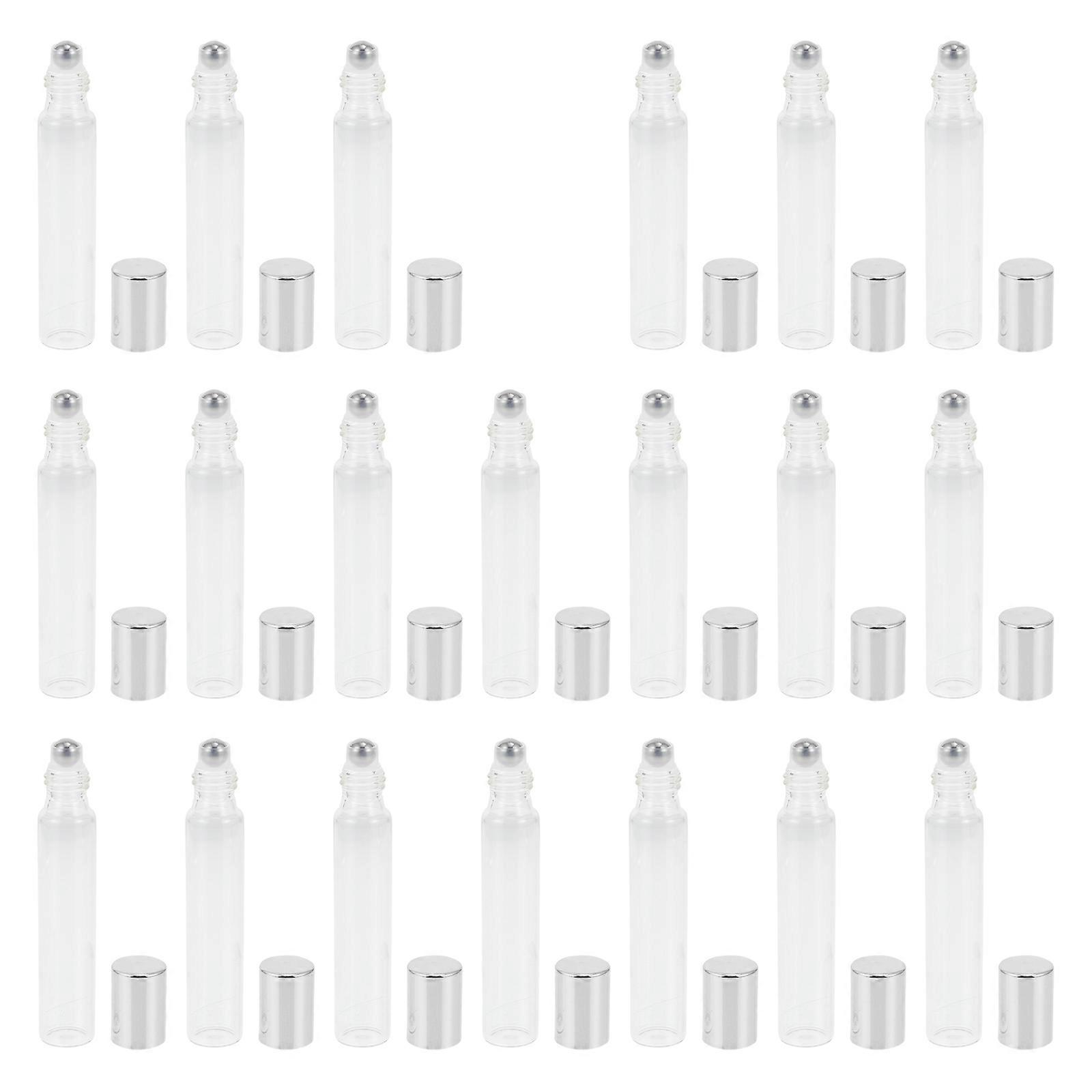 20 Glass Essential Oil Bottles with Silver Roller for Storage Use Small Size