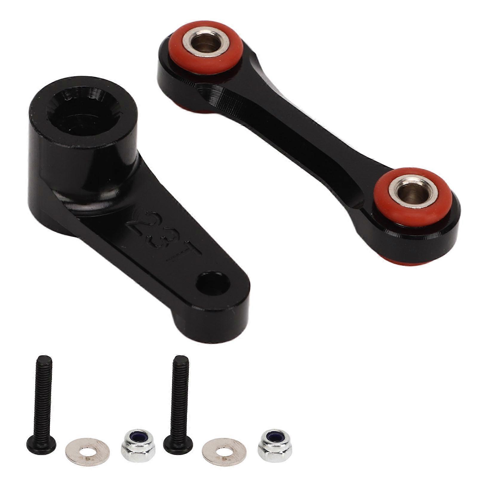 RC Servo Set Aluminum Alloy Easy Replaceable 23T RC Servo Horns Steering Gear Rod for ARRMA 1/7 1/8