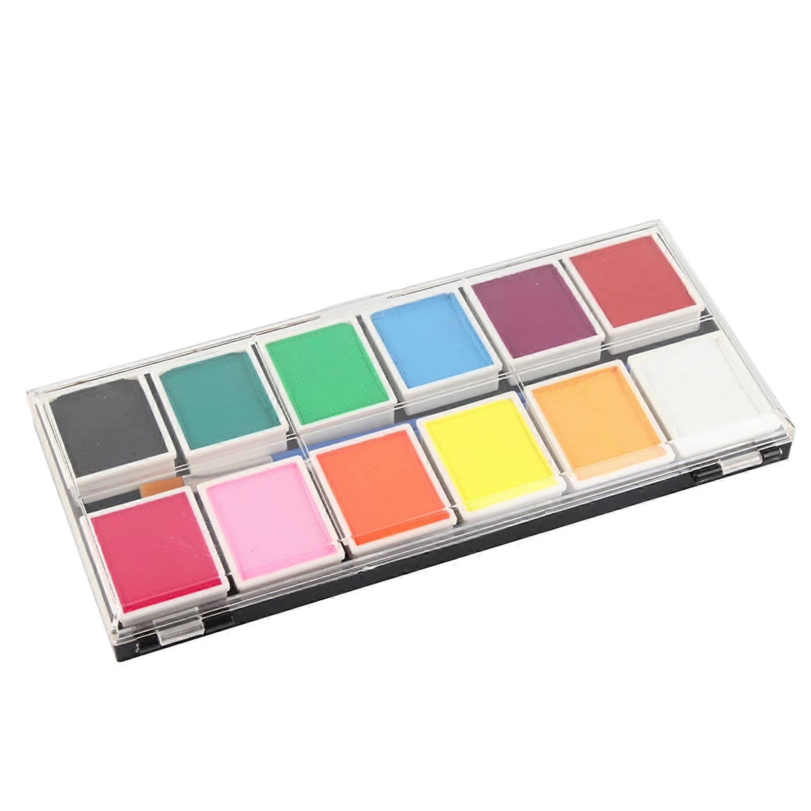 12 szín testfesték vízbázisú Halloween Party Labdajáték rajongó DIY díszes smink pigment