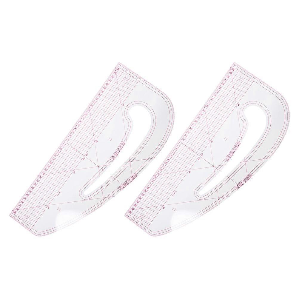 Sewing Ruler Curve Accurate Measurement Tool for Beginners Fashion Designers Tailors Assorted Color 43.00X19.00X0.10cm Pocket and Collar Tracing 2Pcs