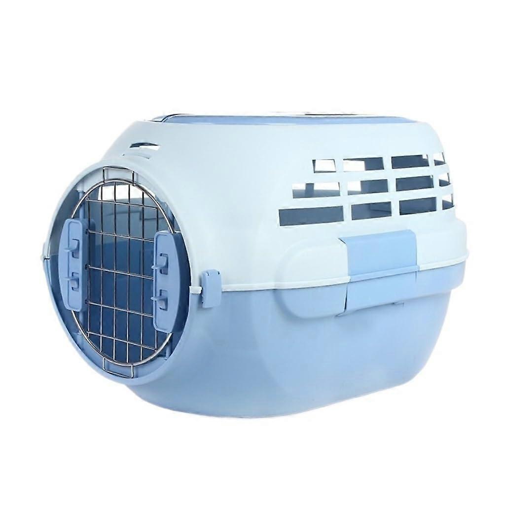 Cat Bag Air Box With Roof Window, Breathable Portable Travel Check-In Carrier, Size L 21x15x15 cm, Blue