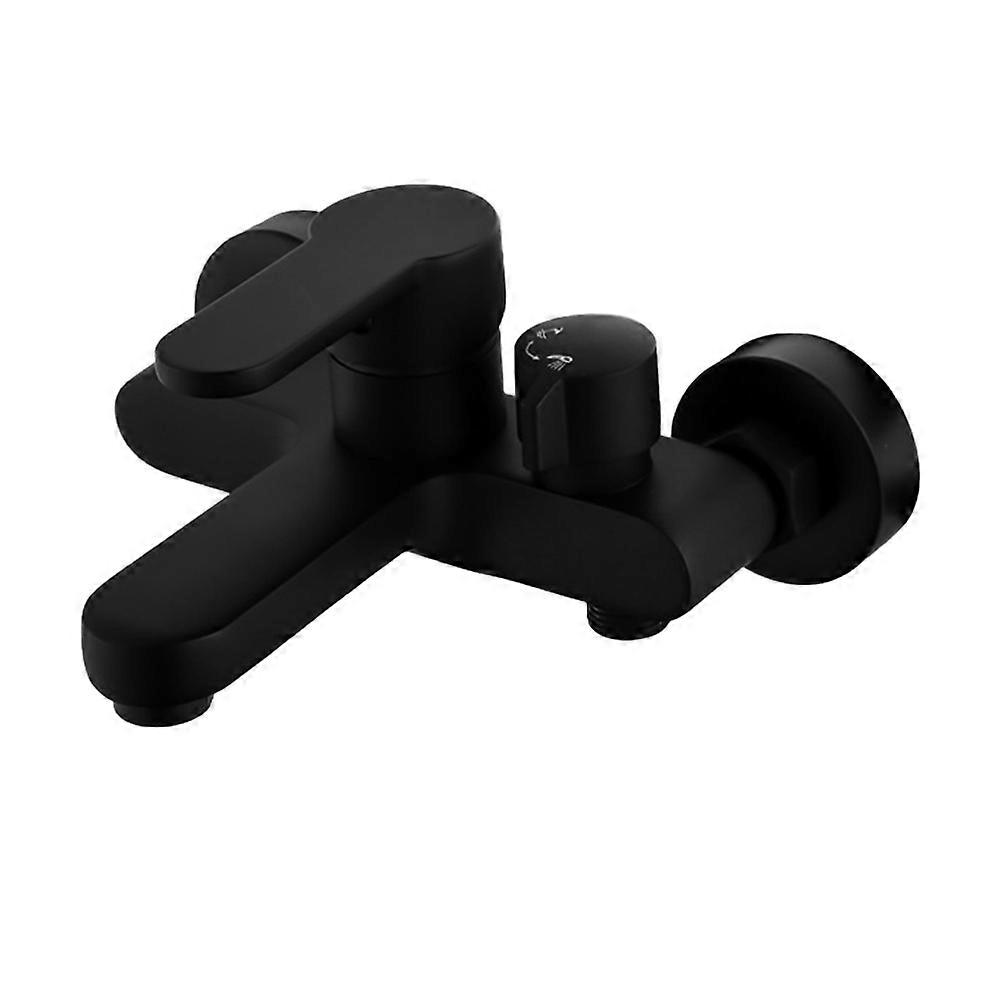 Black Copper Faucet Set with Ergonomic Handle and ABS Bubbler for Home Use Modern Bath Tub Shower