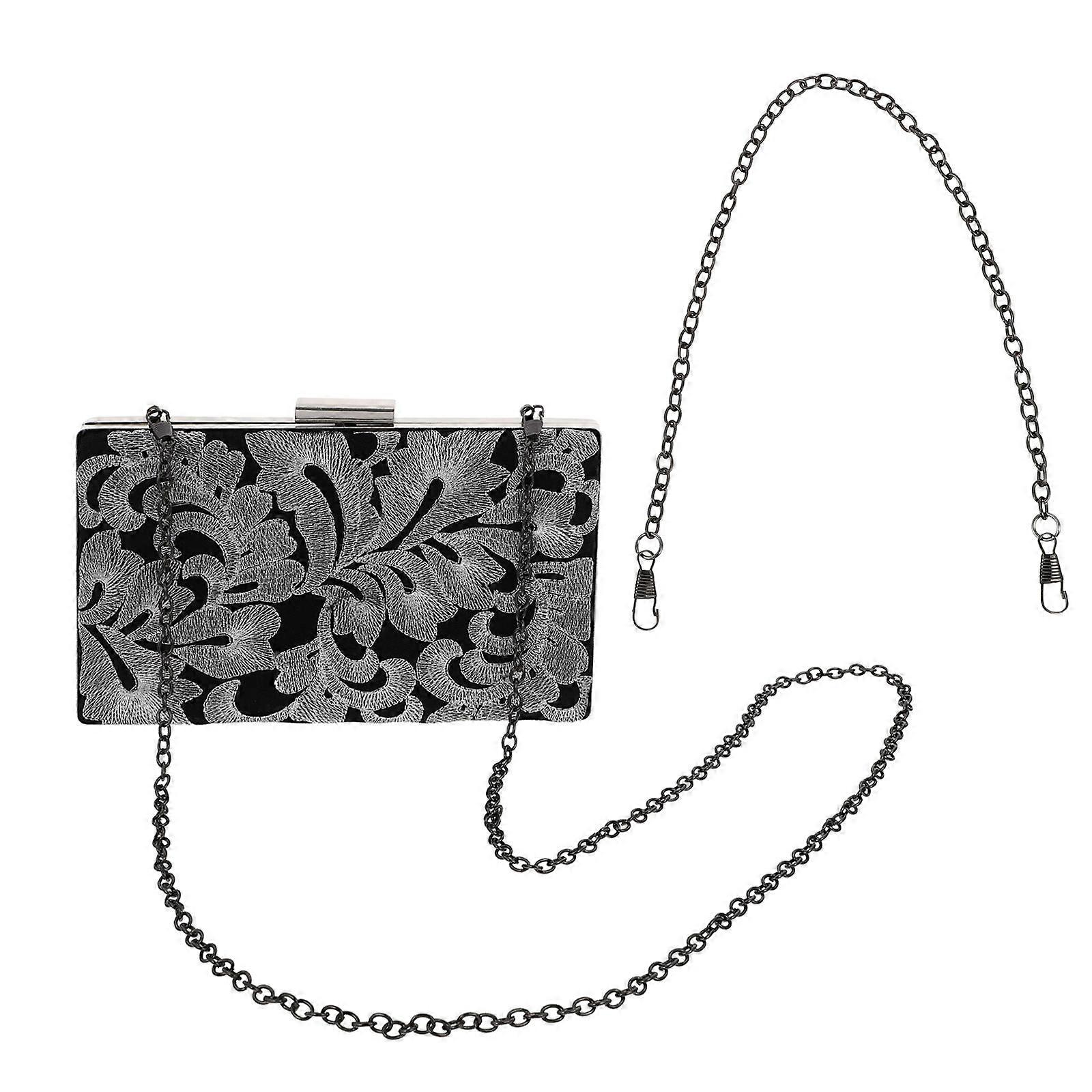 Elegant Embroidered Evening Clutch Handbag for Women – Durable Chain Bag for Weddings, Parties, and Special Occasions