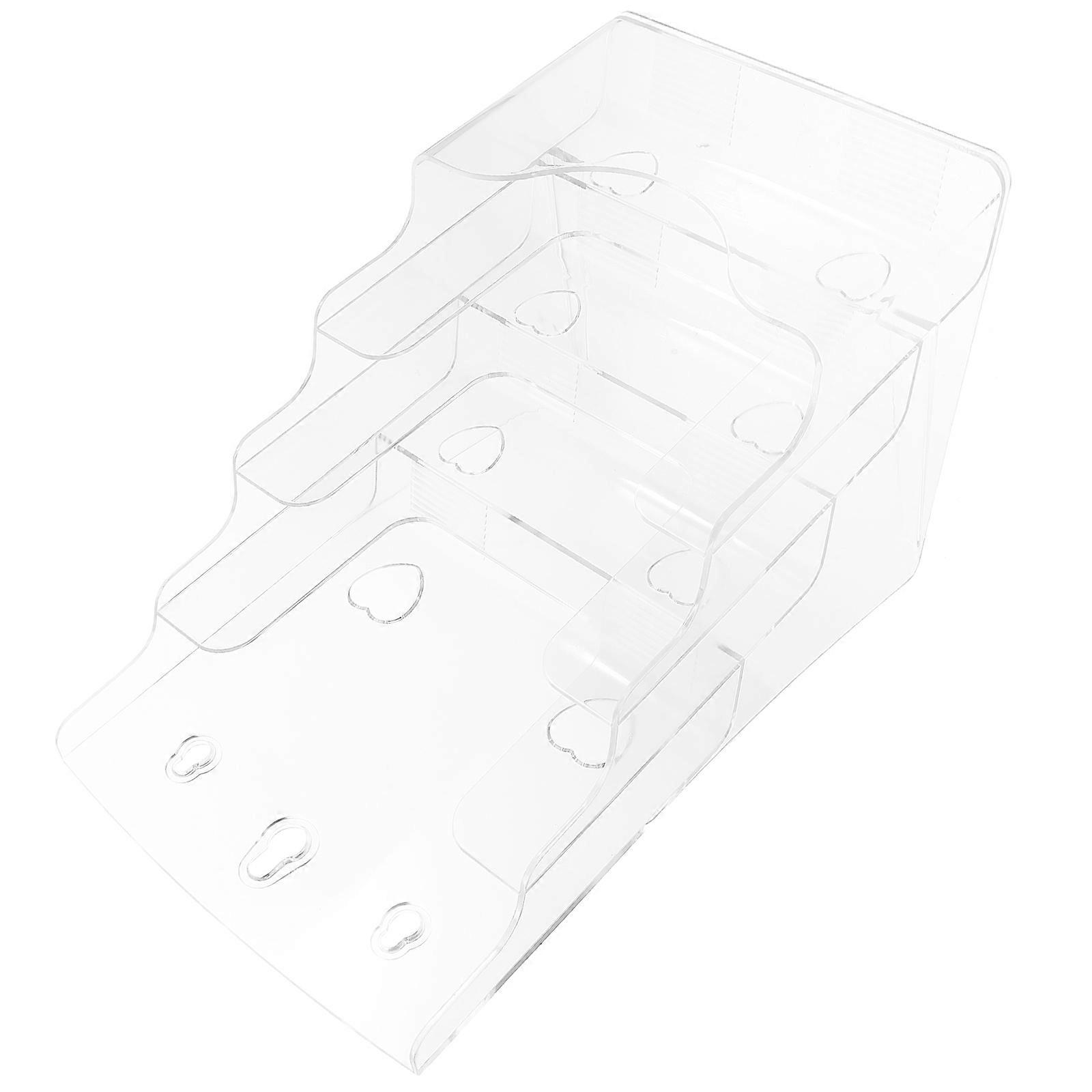 Brochure Stand Office Documents Storage Rack Multi Layer Brochure Display Rack For Office Use Transparent 26.00X17.20X16.00CM Document Storage 1Pcs