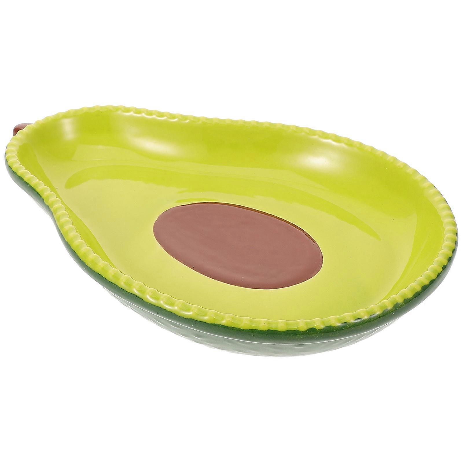 Plate For Fruit Ceramic Avocado Shaped Plate For Weddings Light Green 21.50X14.50X2.50CM Dessert Serving 1Pack