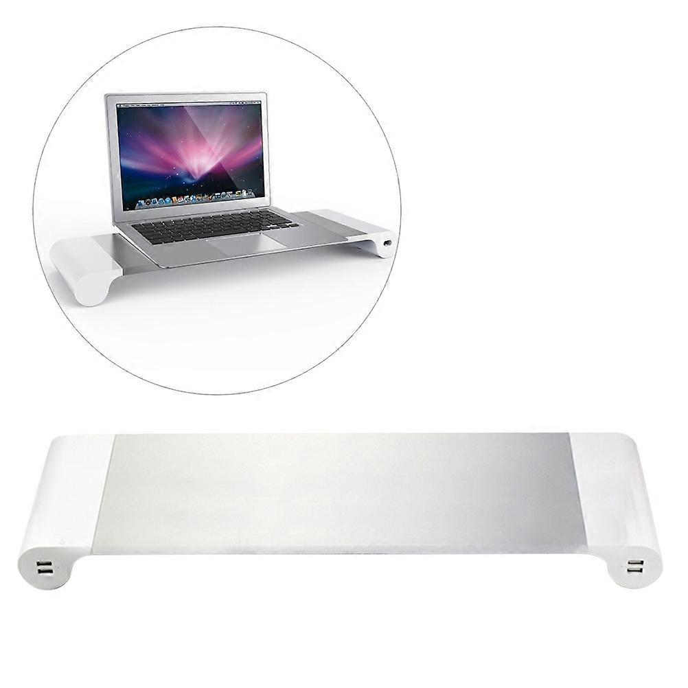 Computer Screen Riser For Desk Desktop Riser Shelf Multi-Function Silver 57x17x6.5cm 1Pcs