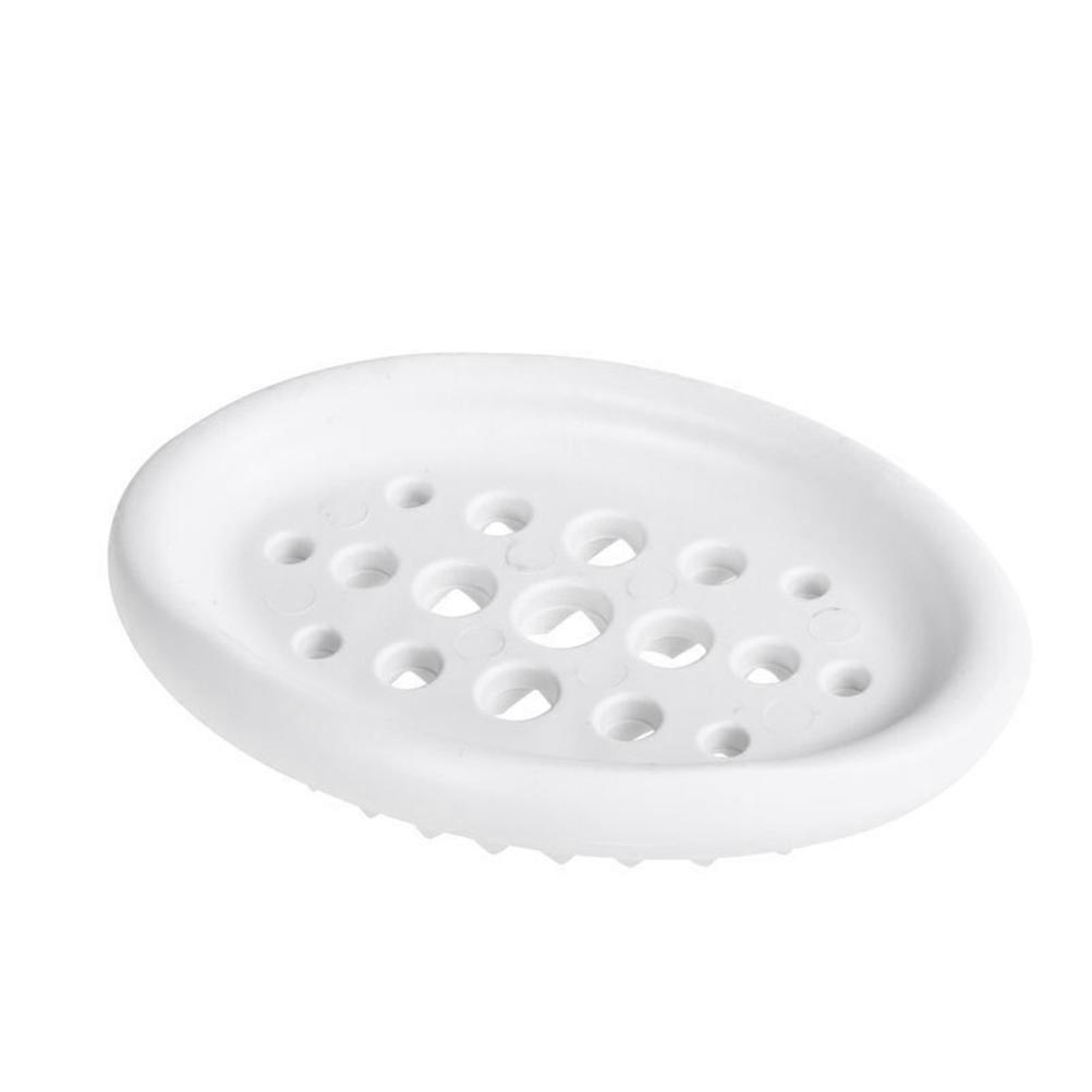 Light Blue Soap Placing Rack Material Soap Holder Hollow Shape For Kitchen Counter 3Pack