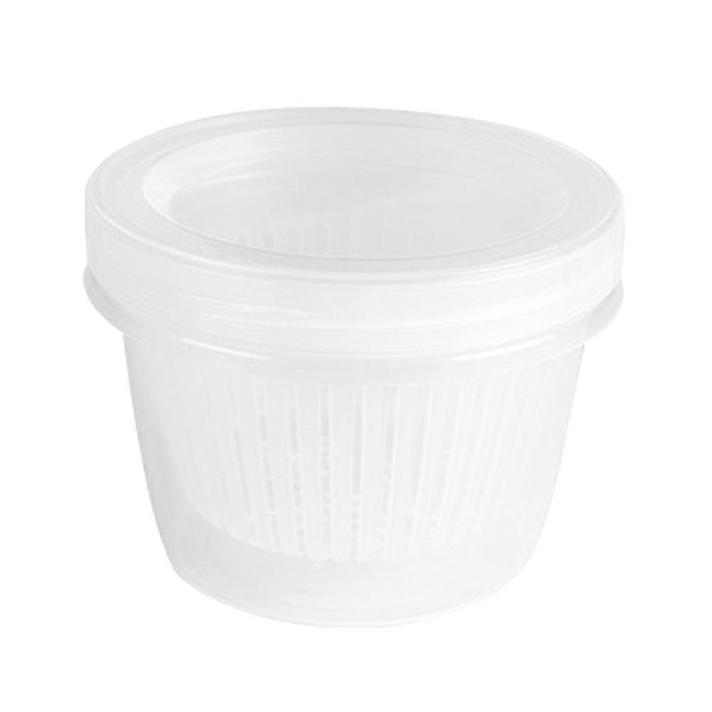 White PP Material Food Preservation Box with Lid for Refrigerator Storage Use 7.87 Inches Circular