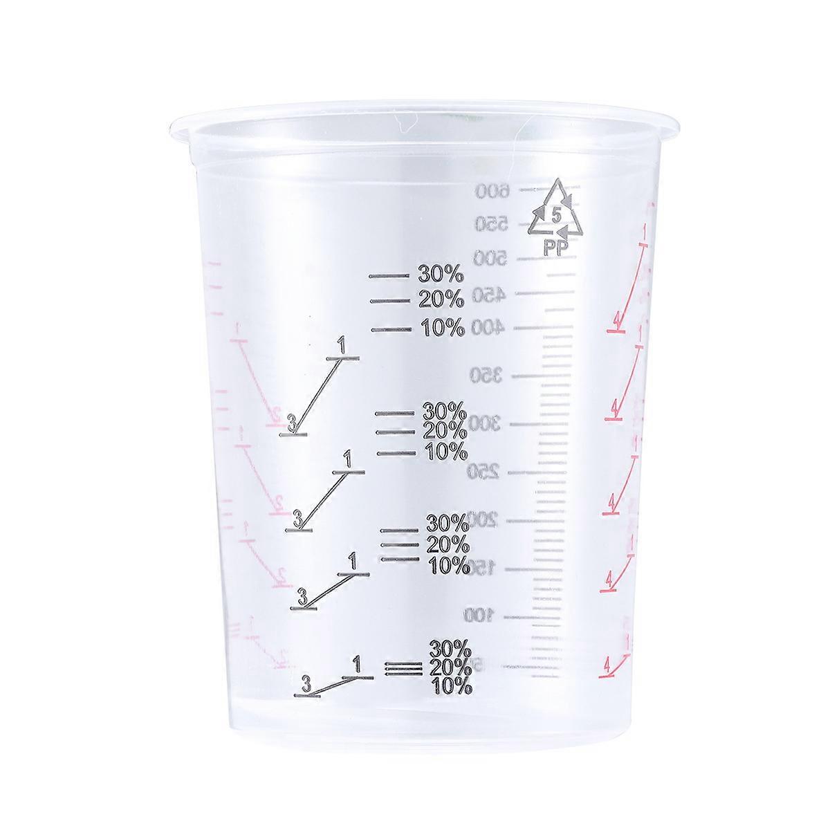 Transparent Plastic Measuring Cup Set with Printed Scale for Holding Use 600ML