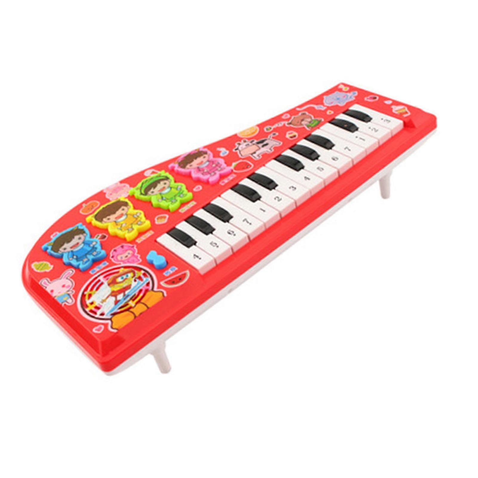 Kids Piano Toy Keyboard Cartoon Multi Function Electronic Instrument for Beginners Red