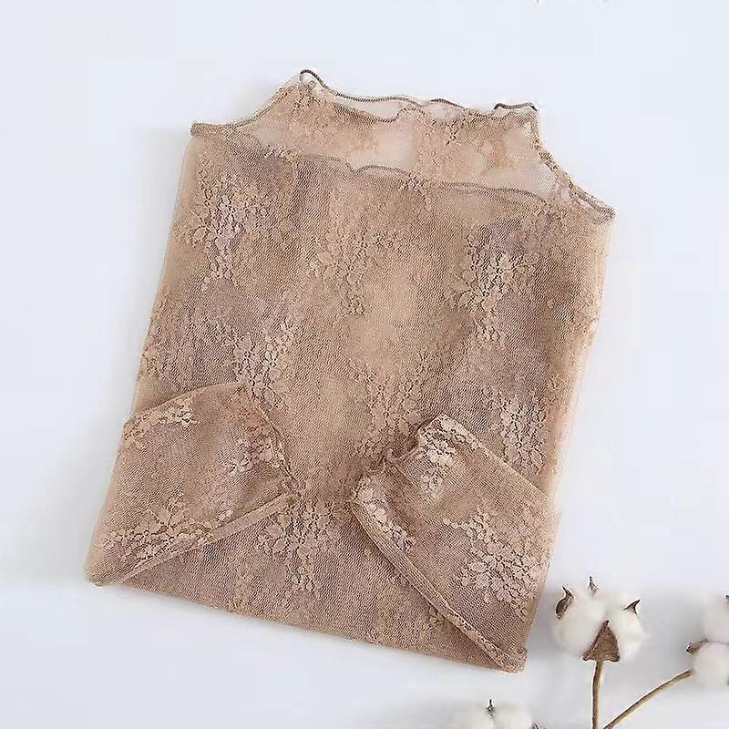 Femei Jumătate de guler înalt Net Ecran rezistent la soare T-tricou Dantelă Marginea urechii