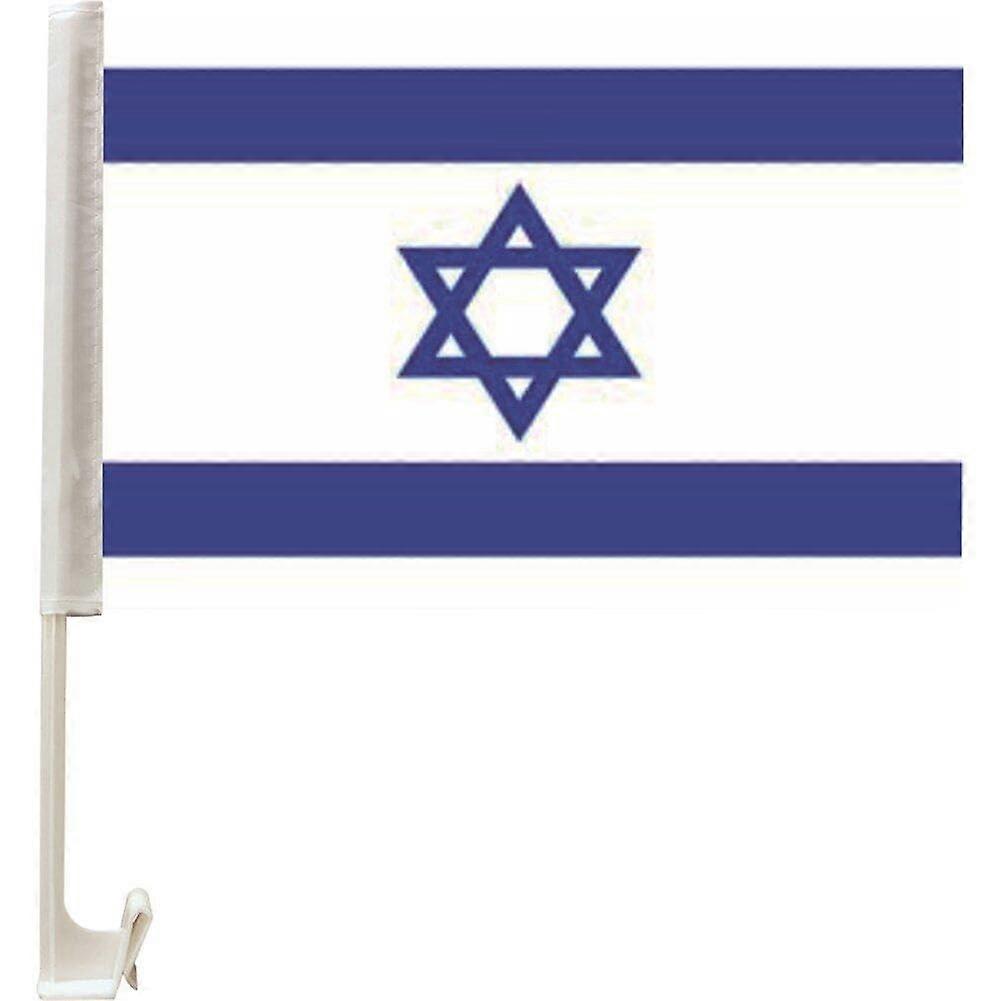 Israel Flag For Car Double-Sided Car Window Flag With Fixing Clip Fade-Resistant Jewish Flag