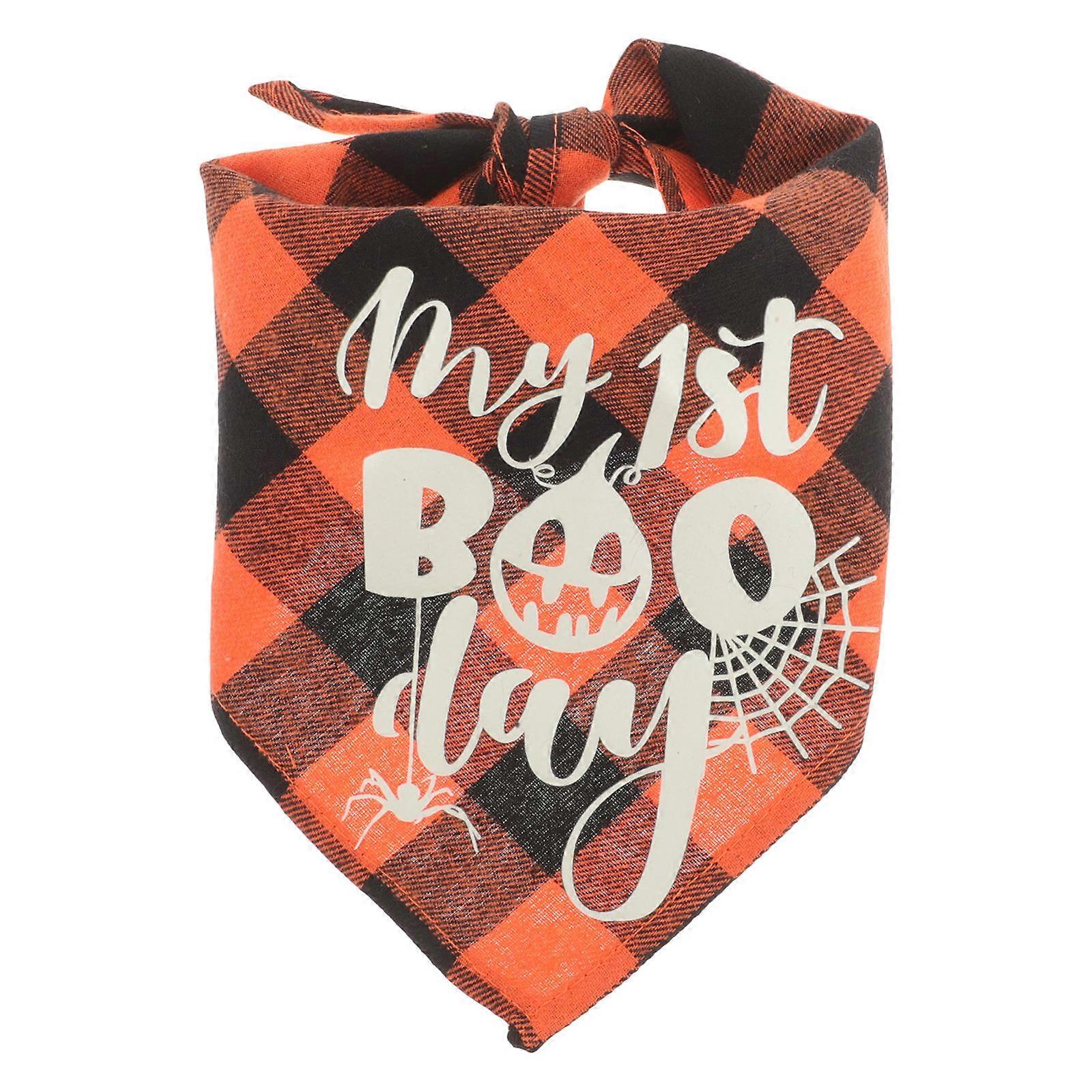 Halloween Party Pet Neck Bandana For Dogs Cats Breathable Triangular Style 1Pcs