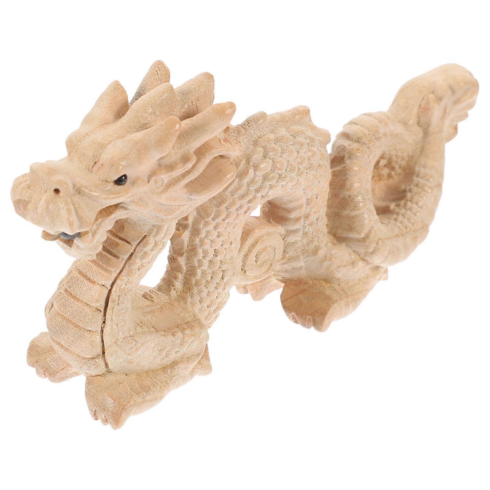 Ivory Dragon Statue for Home Use Made of Synthetic Material Wealth and Prosperity Symbol 7.8 Inches