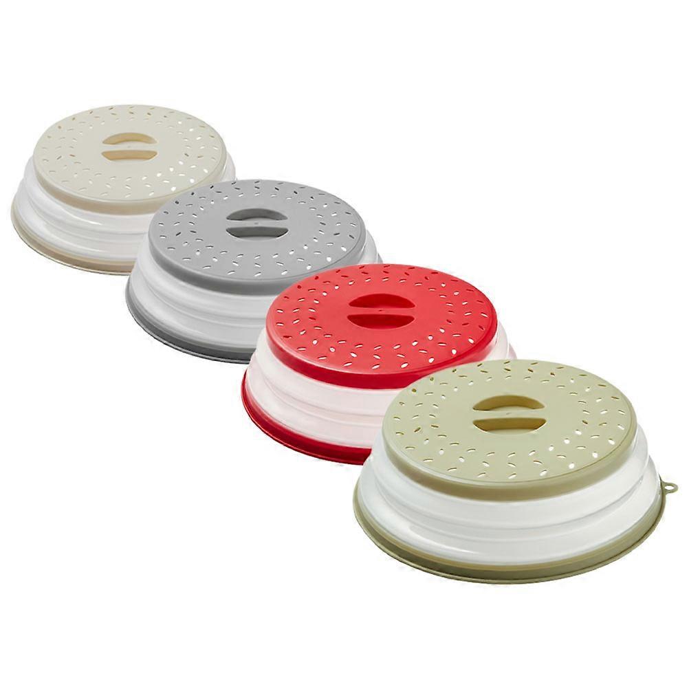 Collapsible Microwave Food Cover with Reusable Oil Proof Lid Splatter Guard Set of 4 for Outdoor