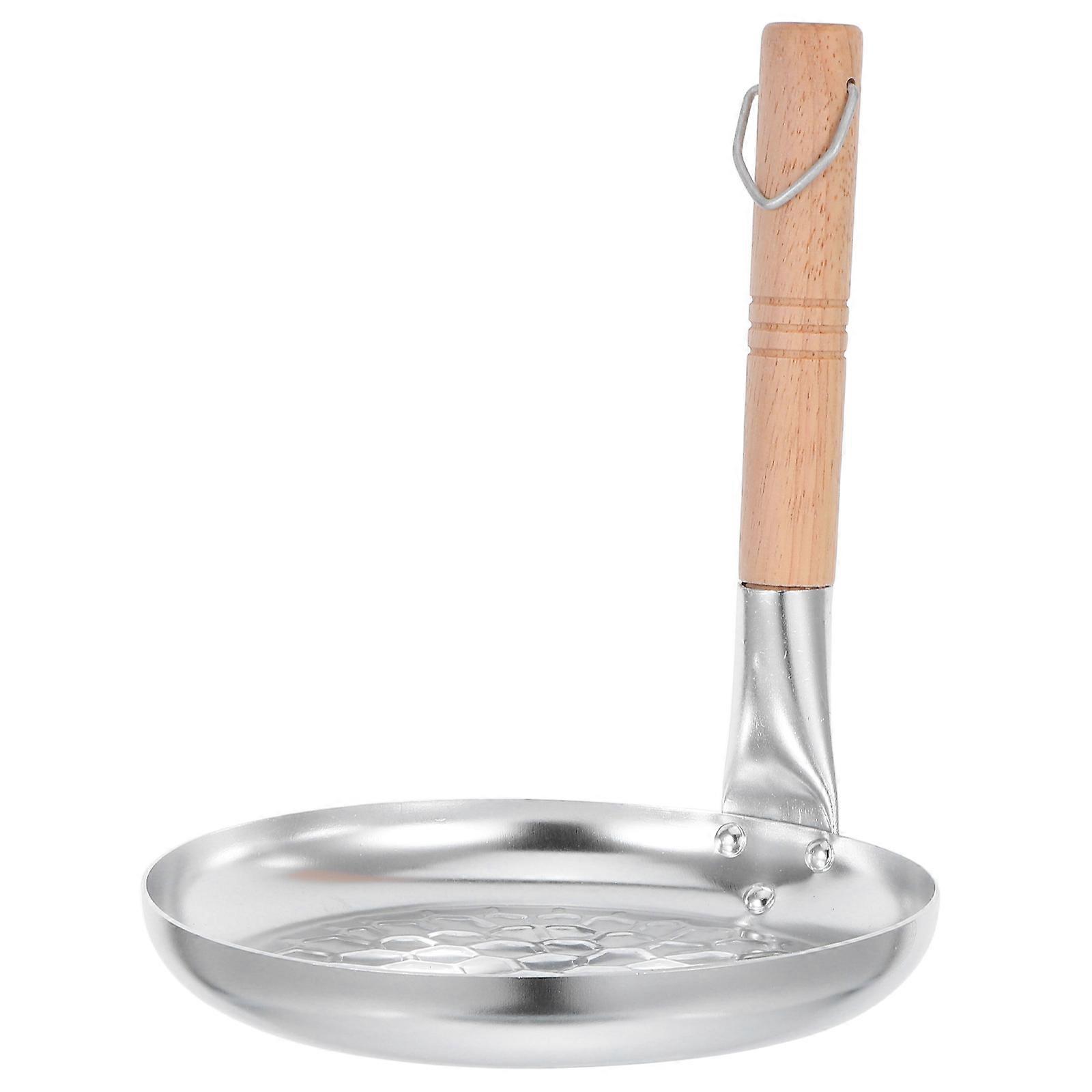 Japanese Egg Skillet Pancake Frying Pan Temperature Control Wood Handle Spacesaving Design 16cm 1Pack