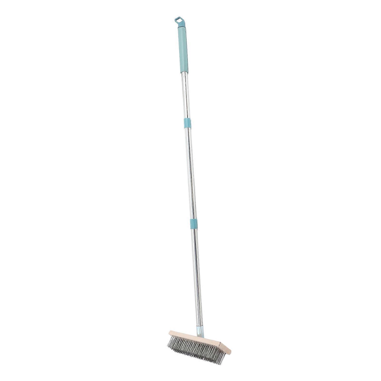 Hemoton Heavy Duty 138cm Long Handle Scrub Brush with Floor Stiff Bristle Deck Wire Bristle for Grout Garden Garage Patio Cleaning