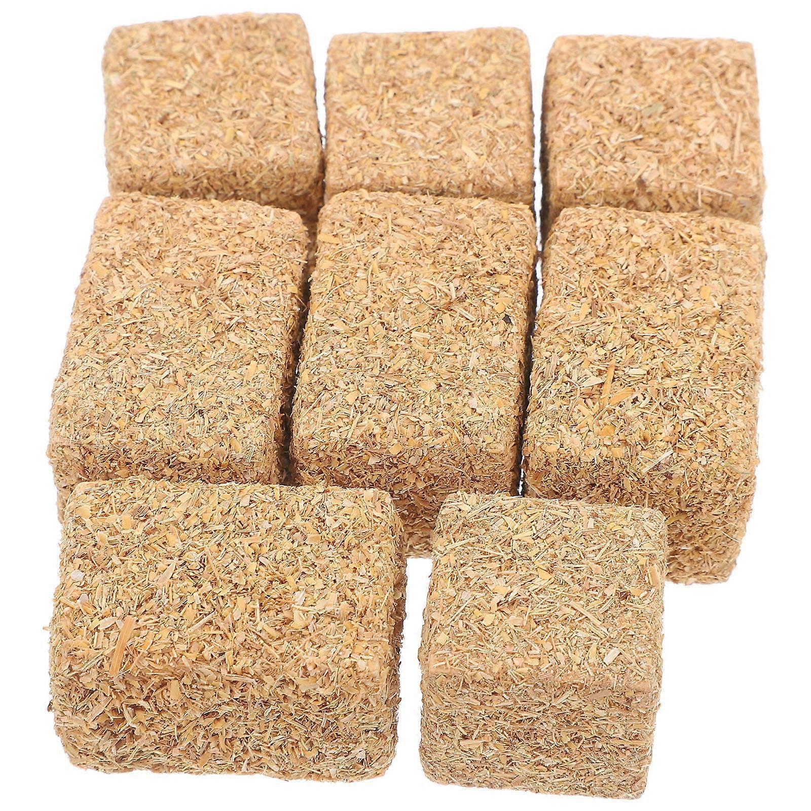 Mini Haystack Decor Accessories for Home Light Brown Plastic 8pcs Small Rustic