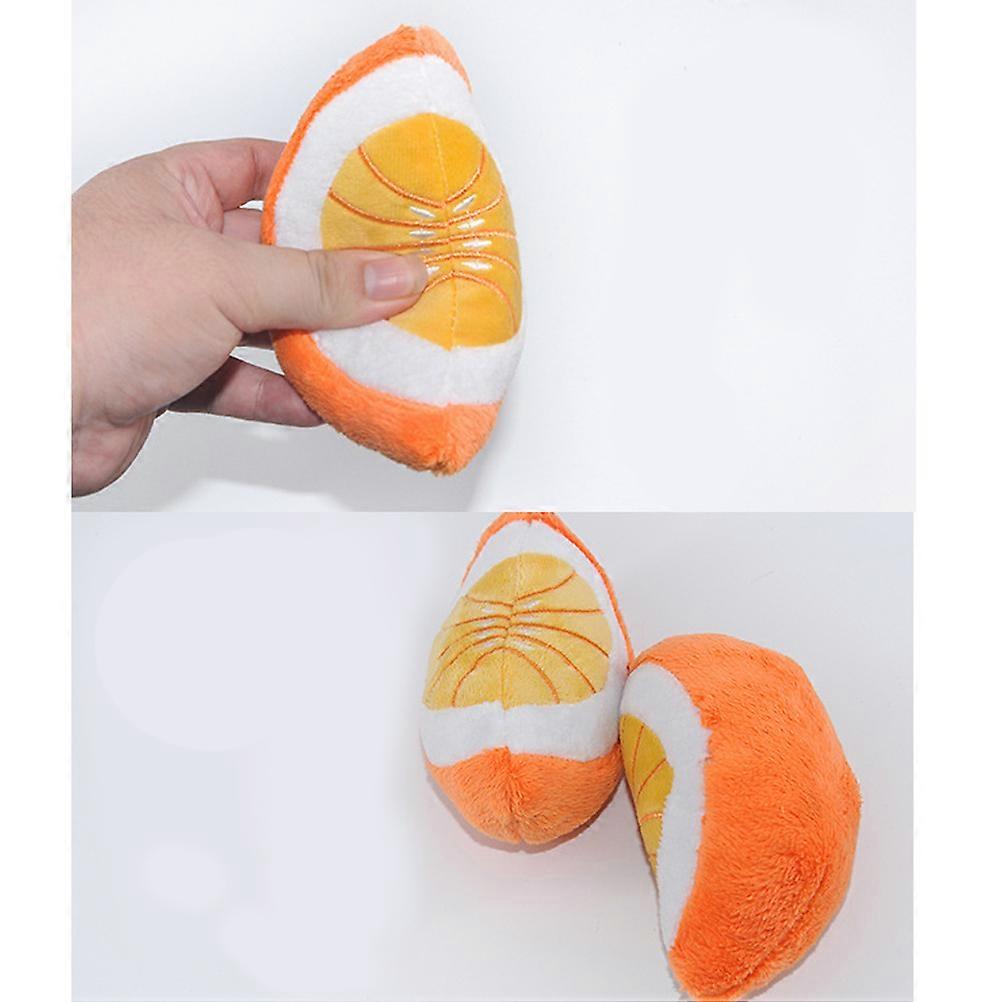 Pet Chew Toys Dog Toy Funny Puppy Chew Toy Chewing Squeaky Sound Orange 2Pcs