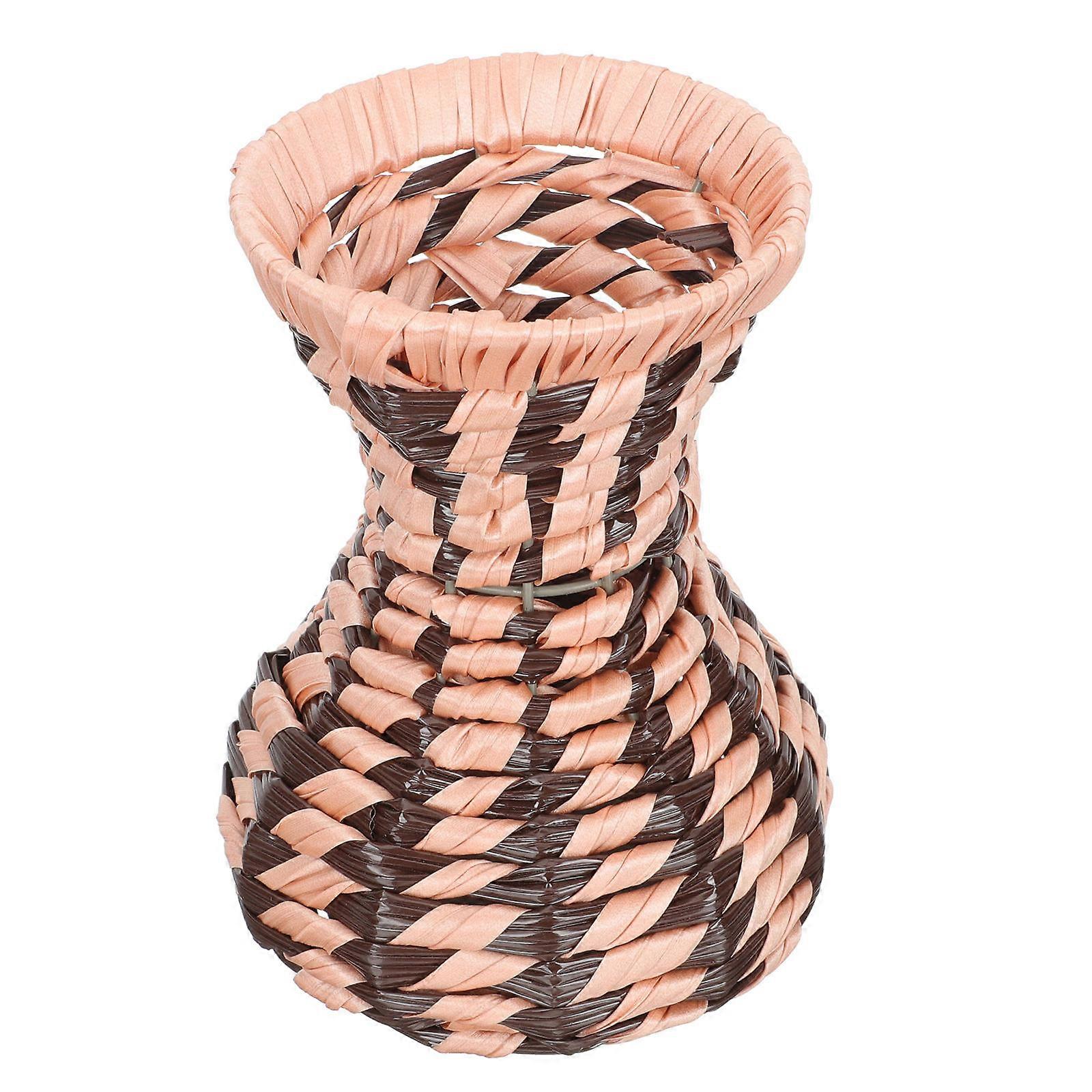 Decorative Weaving Flowerpot Household Artificial Flower Container Desktop Flower Basket Decor