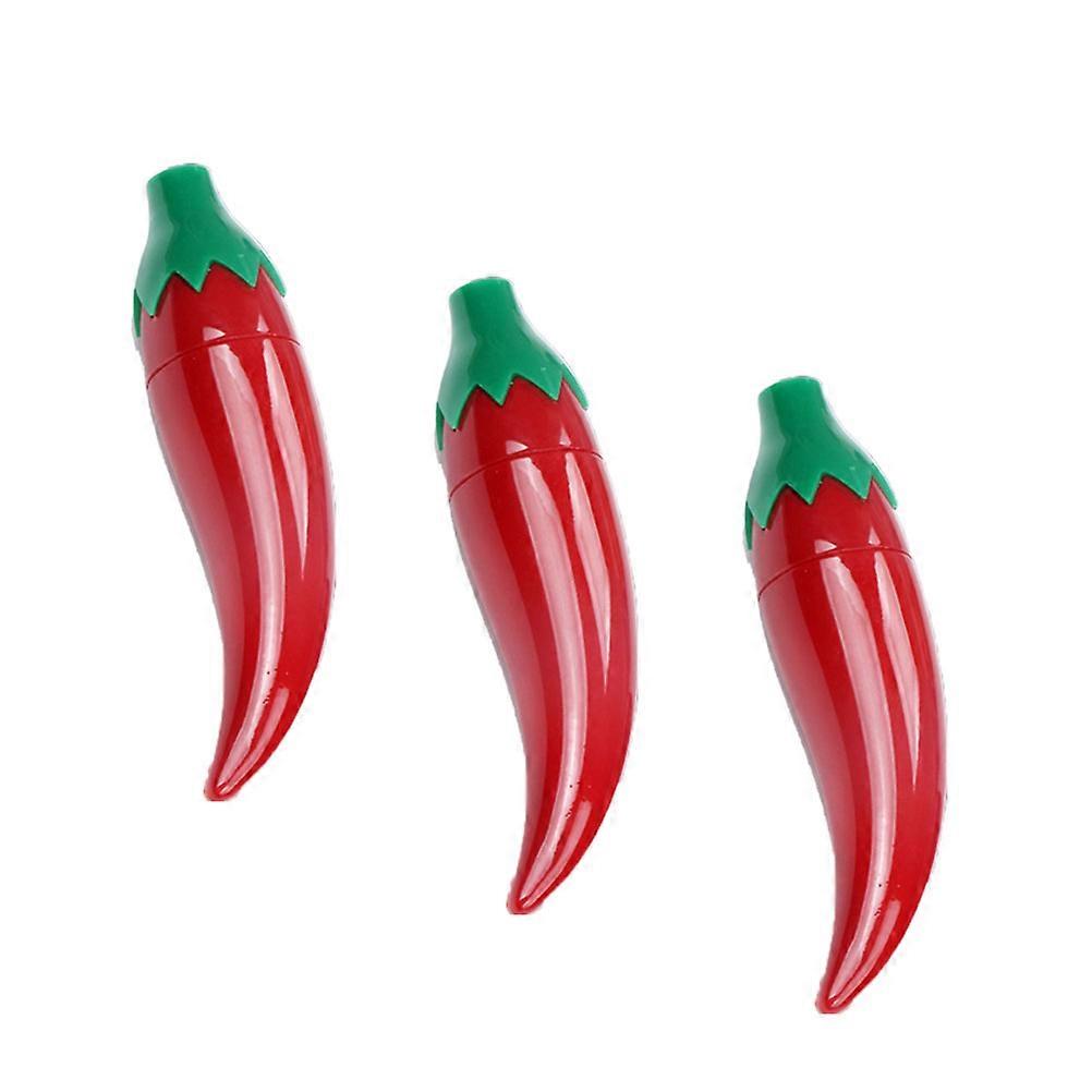 Chili Shaped Needle Storage Box Made of Plastic in Red Color Great for Home Use 3pcs