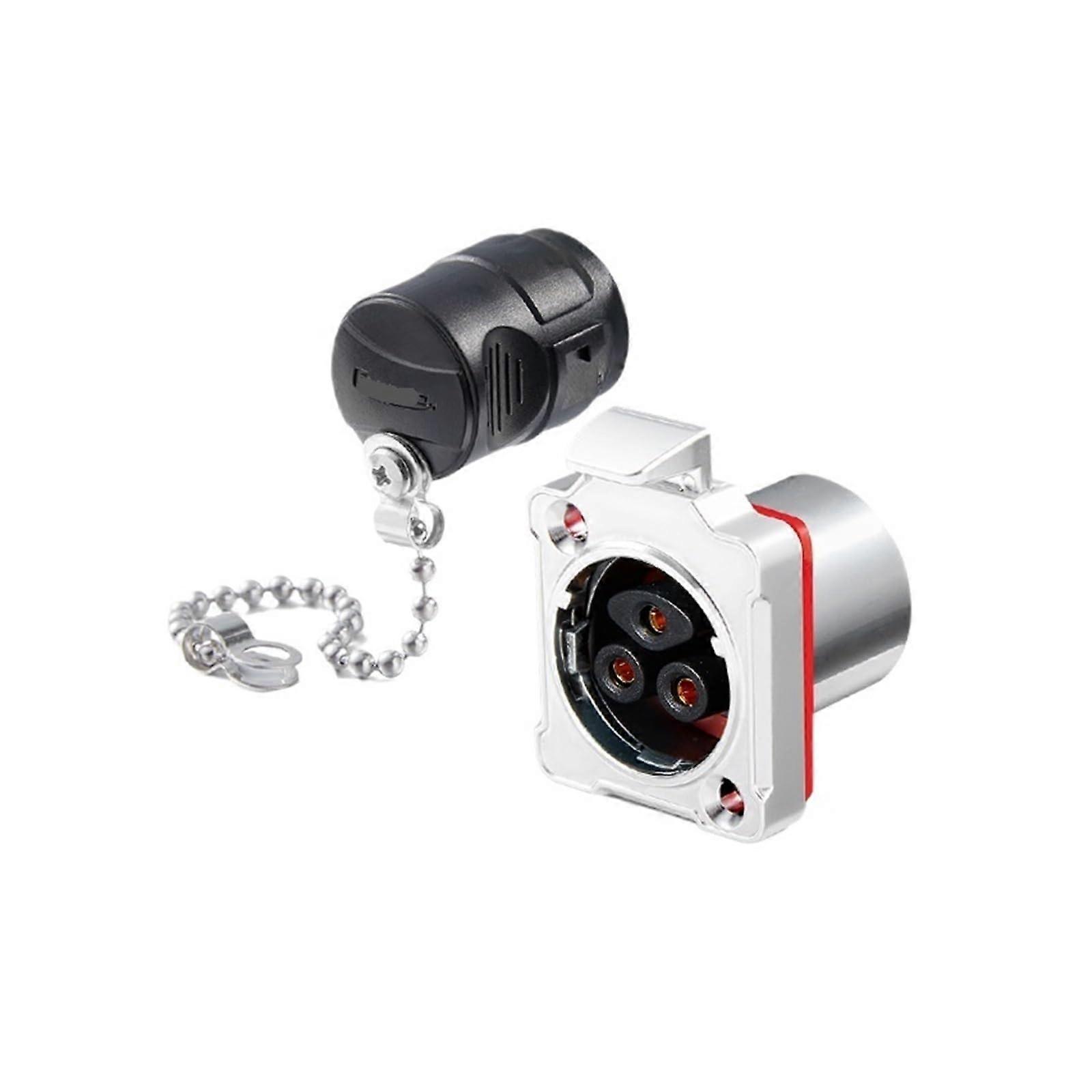 BD24 M24 Aviation Plug Inverted 3-Pin Waterproof Locking Snap-On 25A Metal Socket