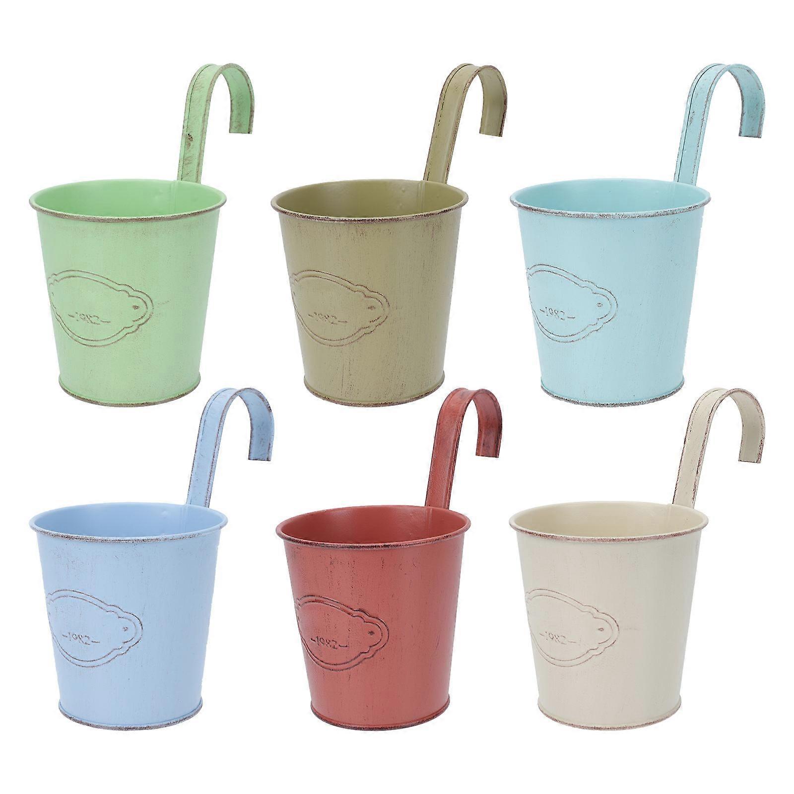 Metal Flower Pot Hanger For Bedrooms With Stylish Retro Design Available In Assorted Color 6Pcs