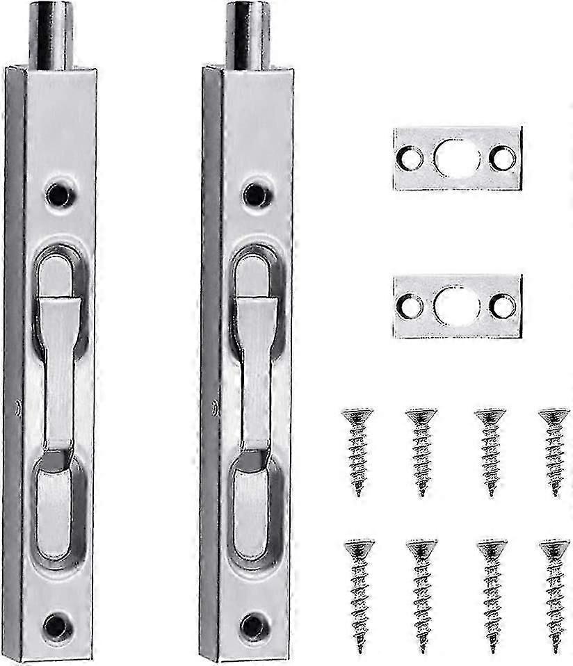 2pcs Mortise Lock Door Latch 6 pouces Sliding Latch Lever Poignée Hidden Door Latch avec vis