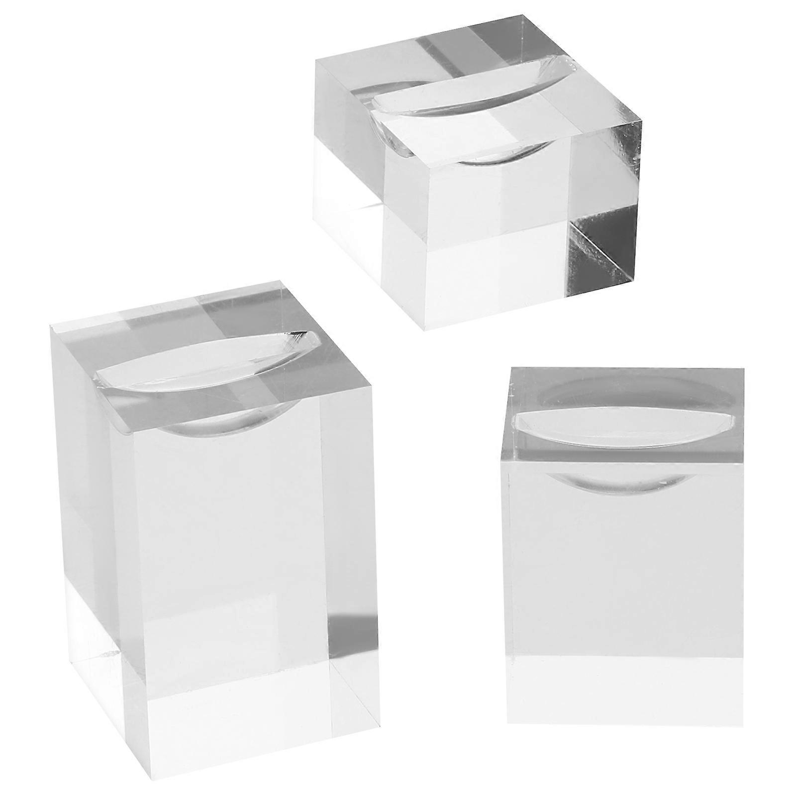 3pcs Clear Acrylic Ring Display Stands   Sturdy Jewelry Holders for Home, Shop or Desktop Use   Elegant Design to Prevent Loss and Enhance