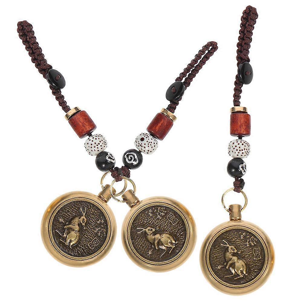 Rabbit Charm Keychains Zodiac Rabbit Pendants Stylish Decorations 3 Sets Perfect For Gifting Occasions
