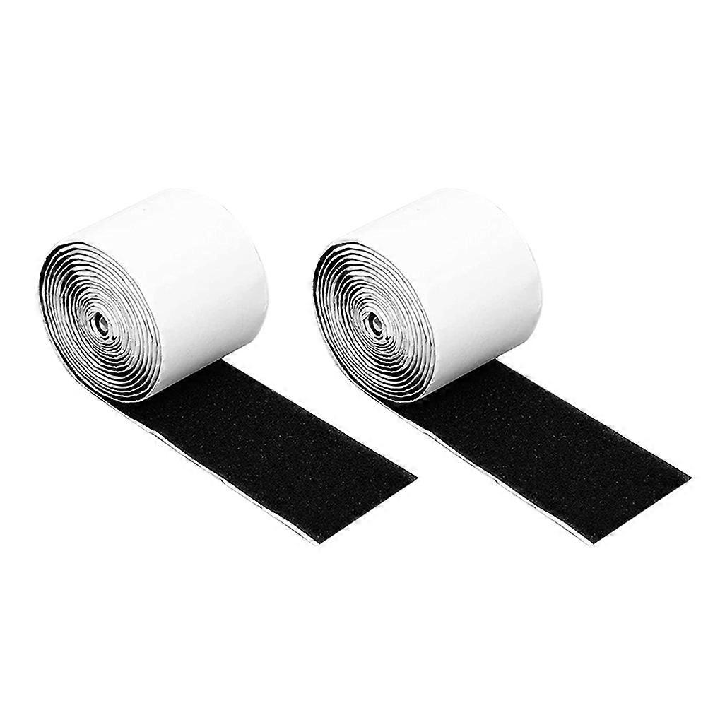 Adhesive Hook And Loop Tape For Guitar Pedalboard Accessory 200X2.5X0.2Cm Black Perfect For Music Performance 2 Rolls