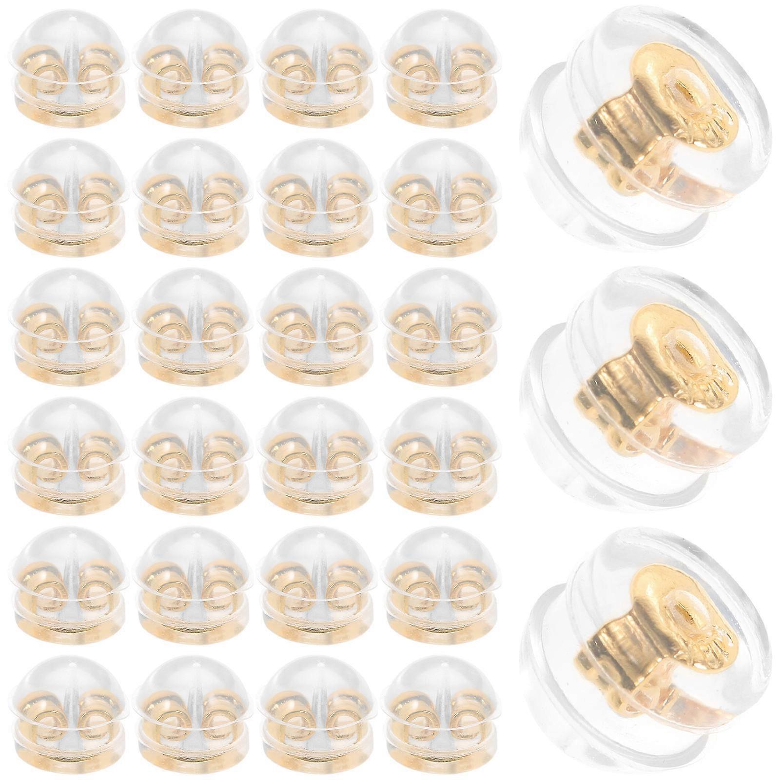 50pcs Small Silicone Earring Backs Secure Locking Flat Lightweight Durable Replacements for Studs Diy Jewelry Accessories