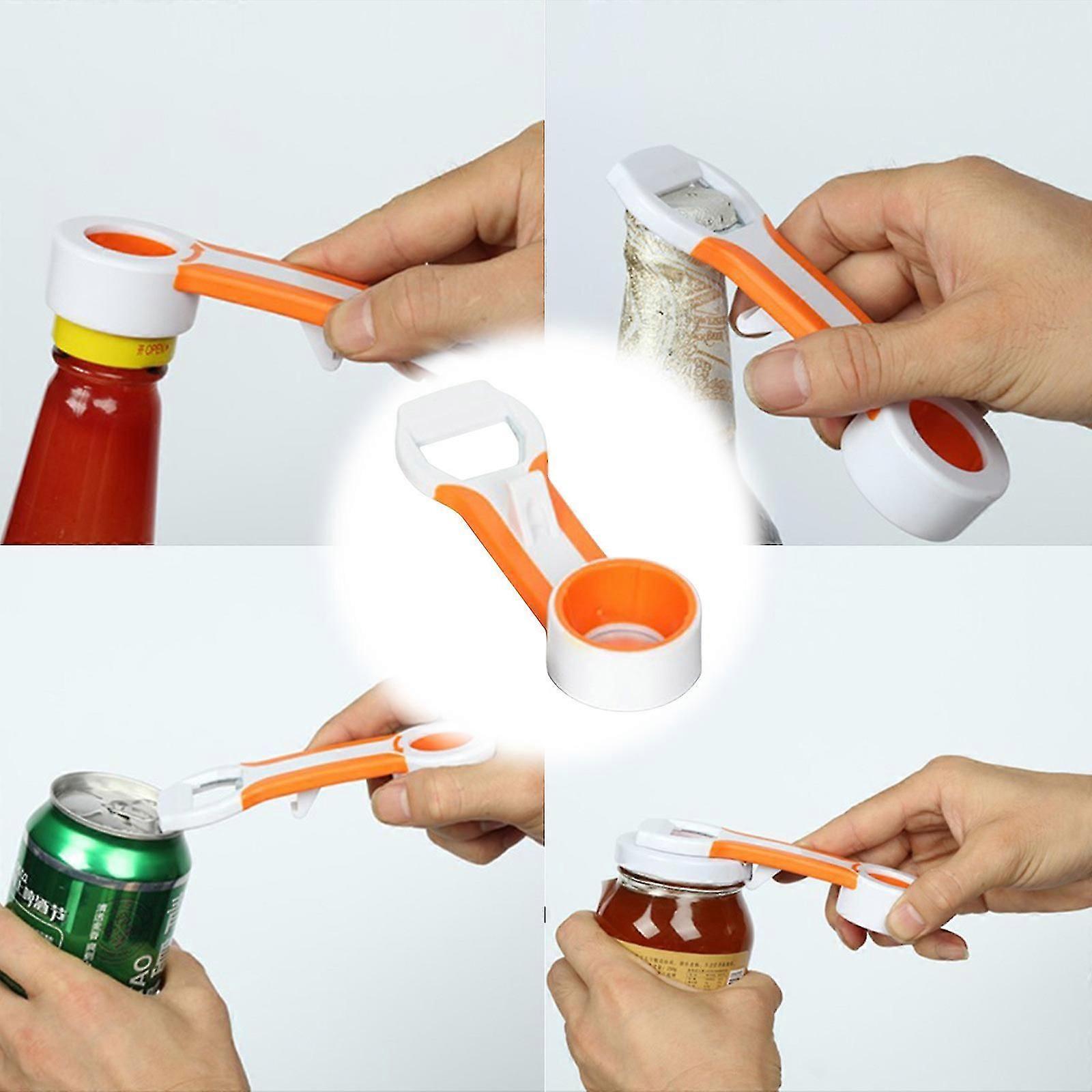 4-in-1 Grip Bottle Opener - Easily Opens Twists Caps, Bottle Caps, Canning Lids And Can Tabs
