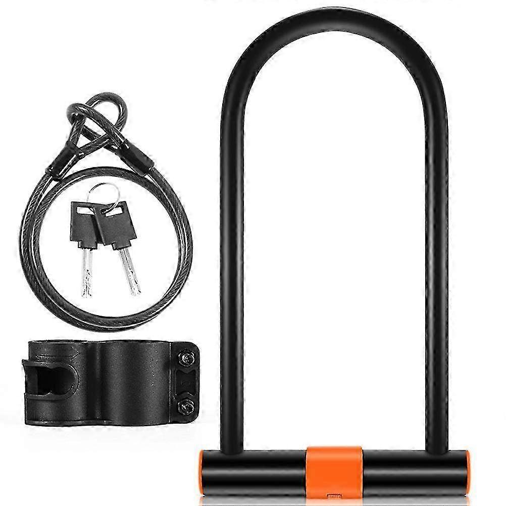 Anti-Theft Steel Cable Bicycle Lock with Mounting Bracket - Secure Lock for Road, Mountain, Electric & Folding Bikes