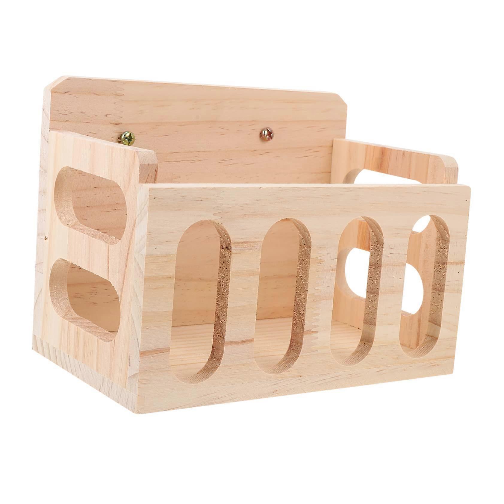 Wooden Hay Feeder for Guinea Pigs, Chinchillas, and Small Rodents – SpaceSaving with WasteReducing Design for Cage Feeding