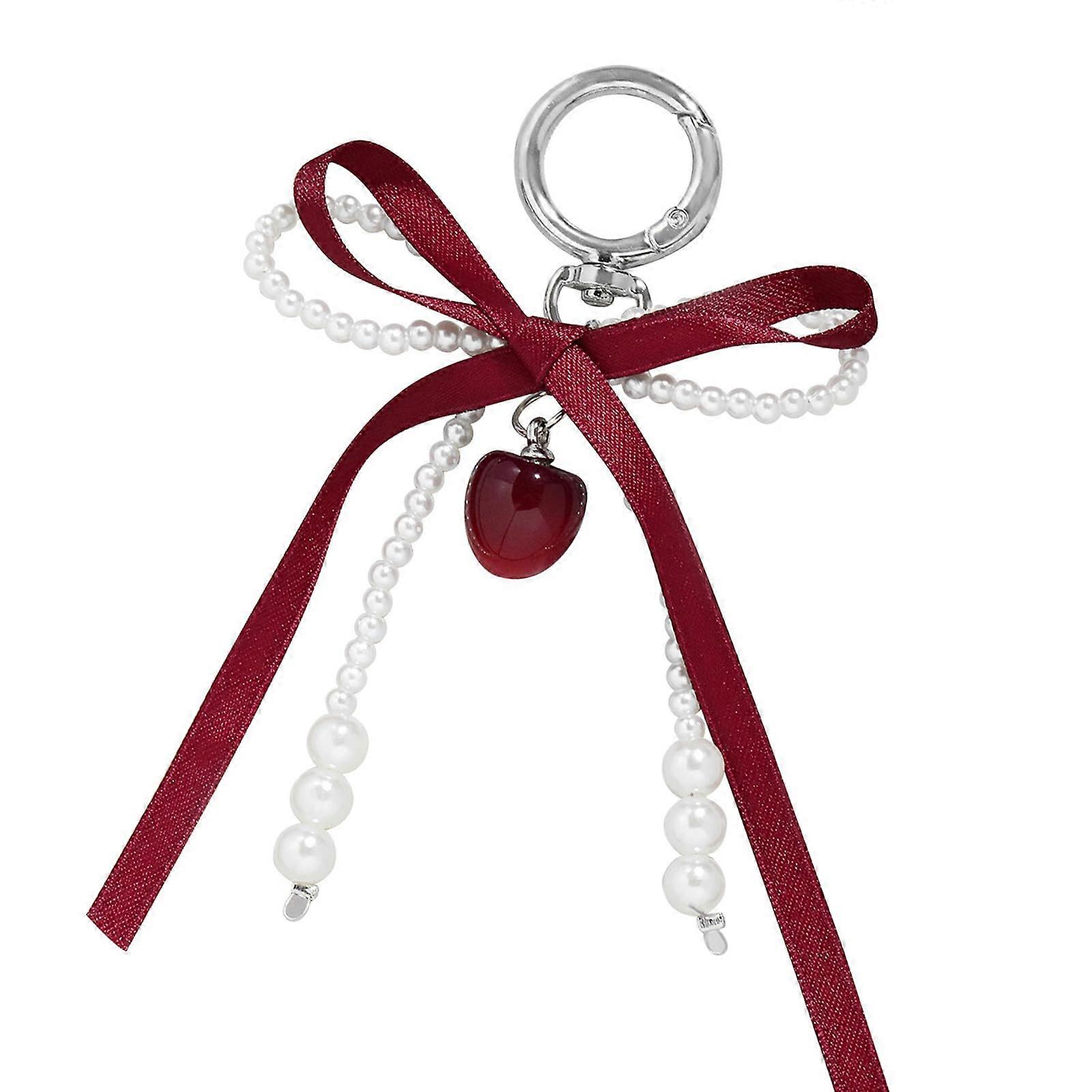 Keychain With Beads And Ribbons, Car Keychain, Bag Charm, Wallet Accessory