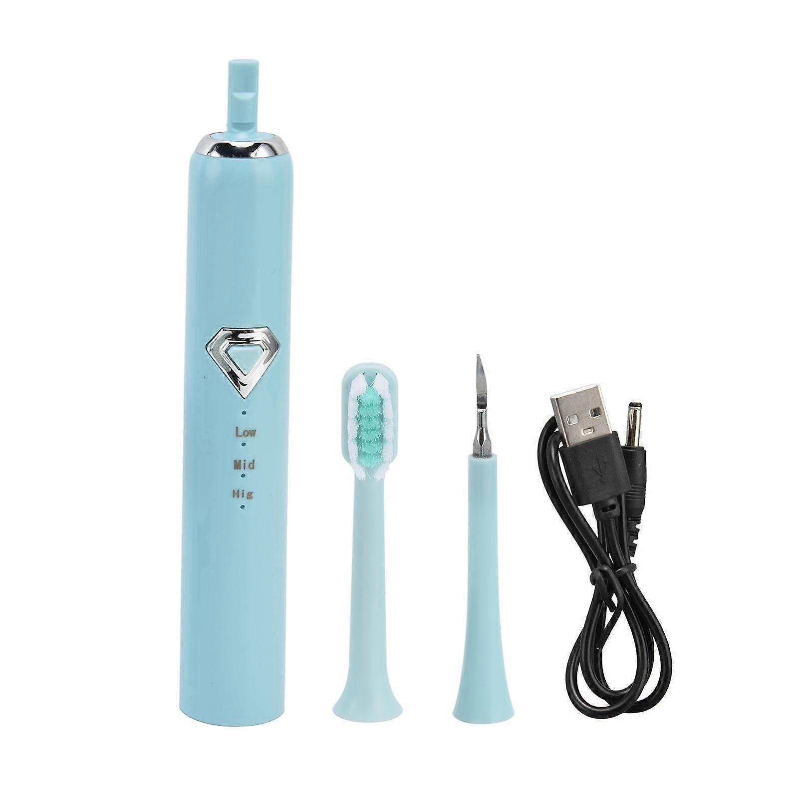 Ultrasonic Tooth Cleaner Three Modes IPX6 Waterproof Ergonomic Design 500mAh Battery Smart Care Teeth Cleaning KitBlue