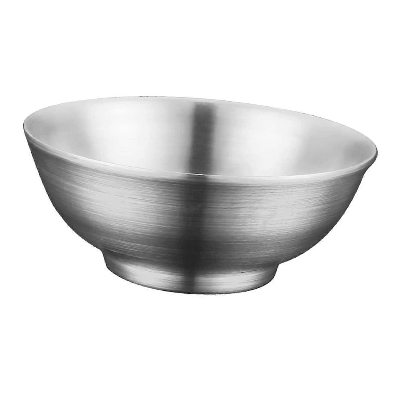 Instant Ramen Bowl Microwave Safe Stainless Steel Silver Insulated Handle Noodle Bowl With Sieve And Chopsticks