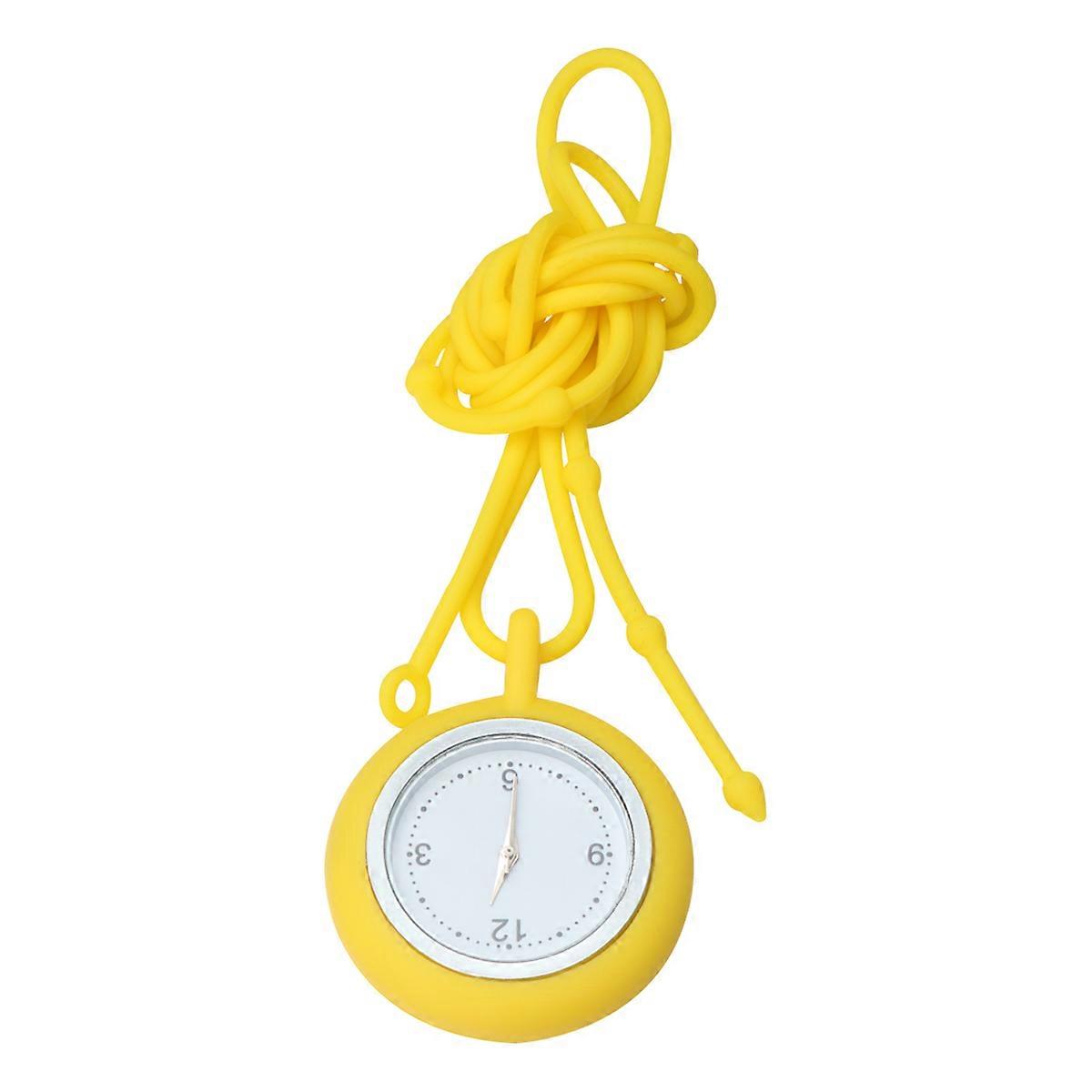 Yellow Nurse Quartz Hanging Watch with Durable Silicone and Alloy, Practical Timepiece for Daily Use