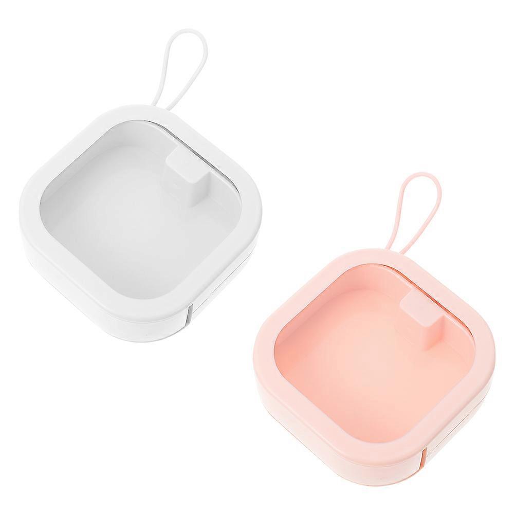 Visible Earring Case 2Pcs Portable Jewelry Box For Home Use And Travel 9.6X9.6X3.1CM With Transparent Window