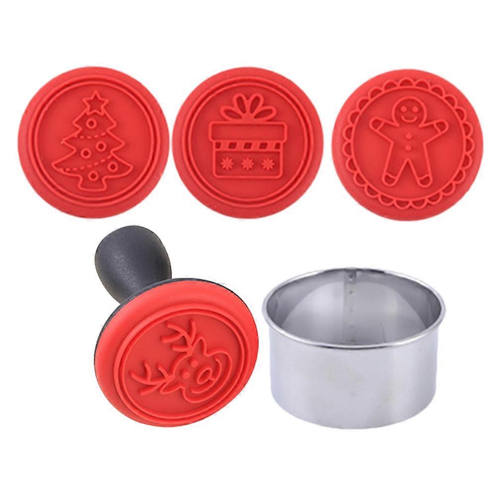 Silicone Cookie Stamp Biscuit Mold for DIY Use 1Set Christmas Baking Tool