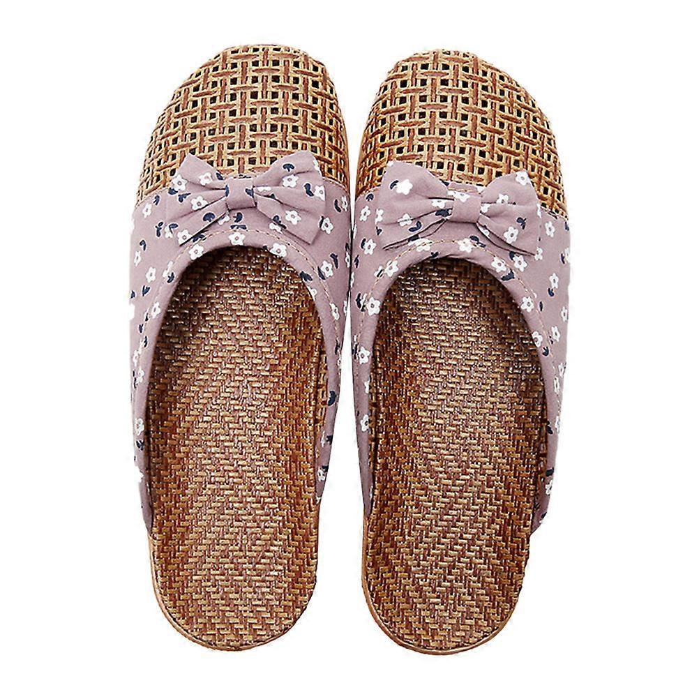 Summer Home Slippers 1 Pair Casual Shoes For Daily Wearing Open Toe Design In Purple With Anti-Skid Functionality