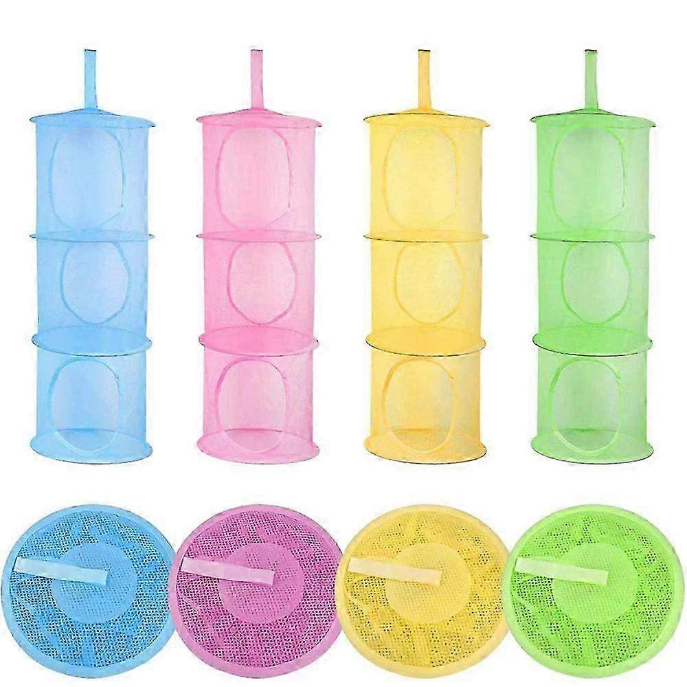 4-Layer Plush Storage Basket - Foldable Space-Saving Hanging Organizer for Clothes, Toys & Home Essentials