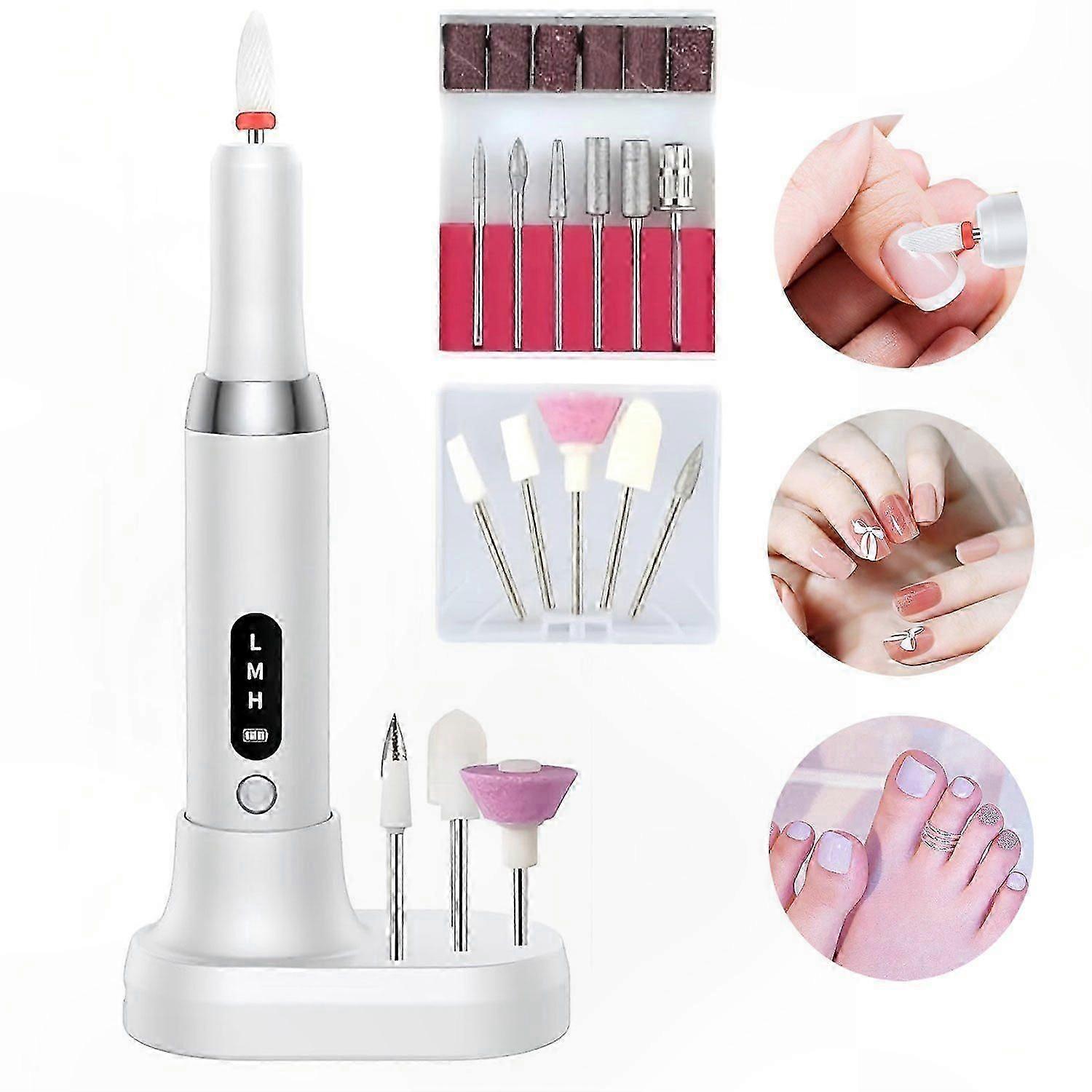 High-Speed Rechargeable Nail Polisher with Versatile Accessories for Professional Use