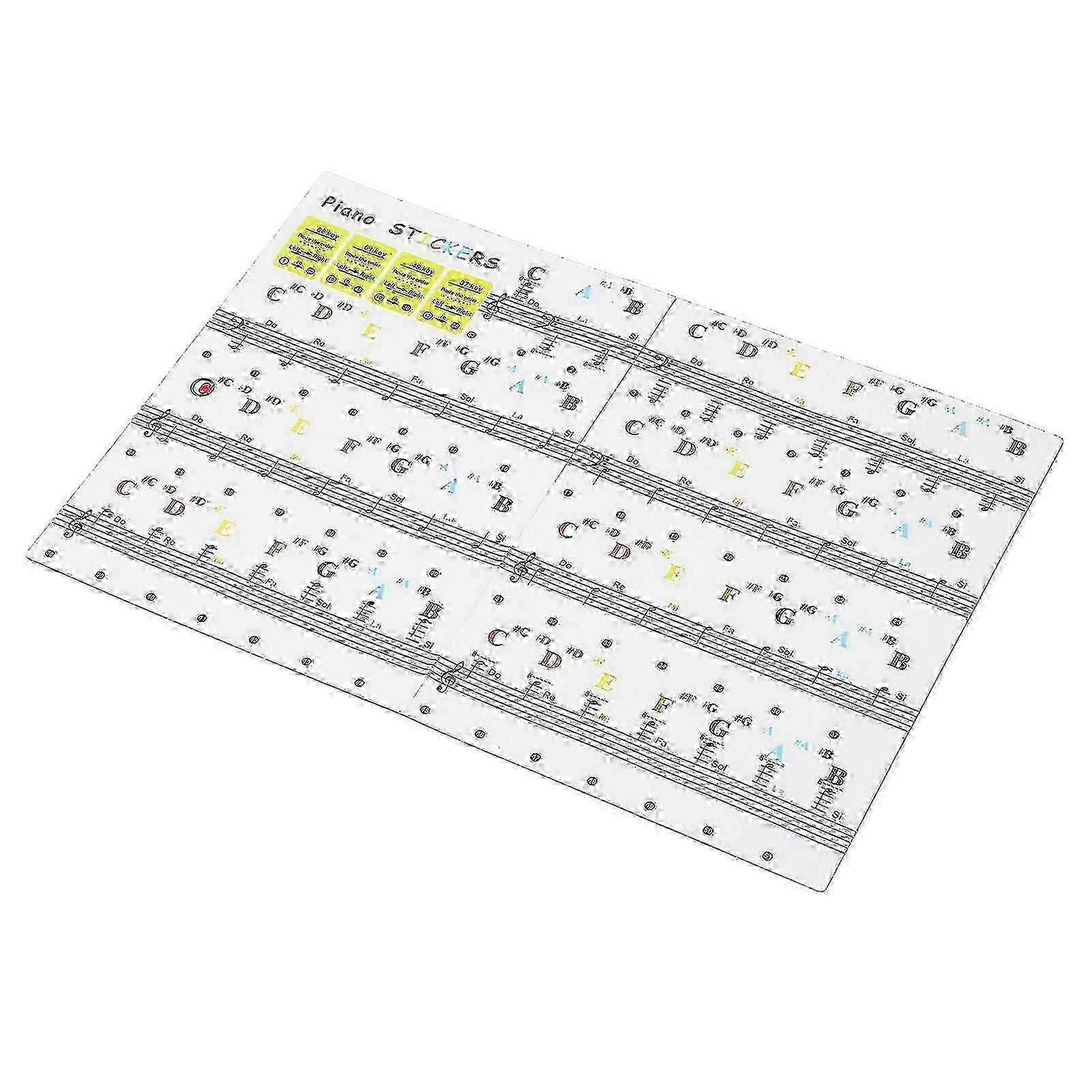 Piano Keyboard Stickers Multipurpose Removable Transparent Piano Keyboard Note Labels for 88 61 49 37 Keys for Beginners Kids