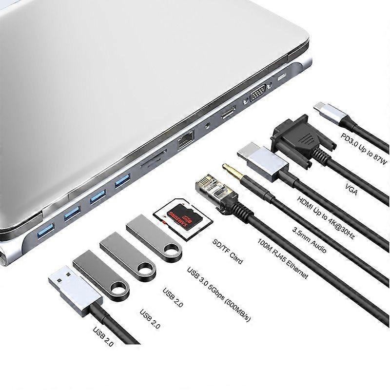 JUNSUNMAY 11 in 1 Multifunctional USB C Hub Adapter JSM-HUB021
